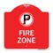Signmission Designer Series Fire Zone No Parking, Red & White Aluminum Sign, 18" x 18", RW-1818-23972 A-DES-RW-1818-23972 - alternate 1